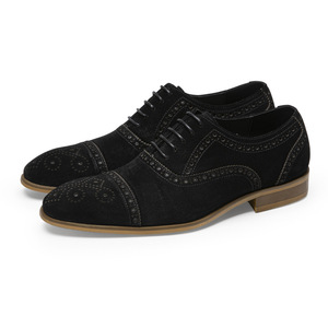 Chaussures Oxford décontractées rétro pour hommes, en cuir véritable, finition mate, bout rond, à enfiler - Product Image 6
