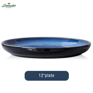 6 8 10 12 pulgadas de alta calidad de lujo estilo japonés Sushi bistec ensalada reactiva glaseado azul plato de cena de gres para restaurante - Product Image 5