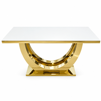 Tables et chaises de mariage en acier inoxydable pour mariés, tables et chaises de salle à manger d'hôtel pour mariages de luxe
