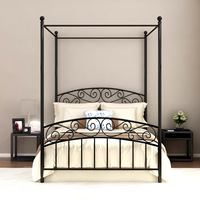 Marco de cama de plataforma de metal para dormitorio principal, marco de cama de hierro forjado, marco de camas de metal individual plegable