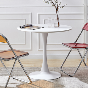 Friendly Environment Simple Design Cheap Price Garden <strong>Table</strong> Round White MDF Kitchen Room Furniture <strong>Tulip</strong> Dining <strong>Table</strong> - Product Image 2