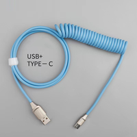 Câble de clavier de jeu enroulé USB-A vers Type-C en TPU durable, max. 3 mètres