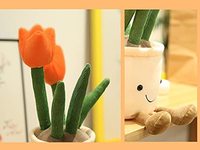 Pot bunga oranye penjualan laris lembut Plushie lembut mainan Super lembut bantal pas badan tanaman ketat teman