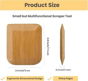 Lot <span class=keywords><strong>de</strong></span> 6 grattoirs à casseroles en bambou, écologiques, pour casseroles, plats, bols et assiettes, outil <span class=keywords><strong>de</strong></span> cuisine anti-rayures - Product Image 6