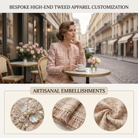 Nouvelle Collection 2026 : Ensemble Tweed Femme – Ensemble Deux Pièces Multicolore en Dentelle Douce et Volants Moelleux – Manteau Tendance Style Parisien Personnalisé