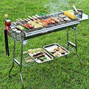 HOMFUL Bestseller: Klappbarer Outdoor-Holzkohlegrill, Verdickter BBQ-<span class=keywords><strong>Grill</strong></span> mit Edelstahlgitter - Product Image 6