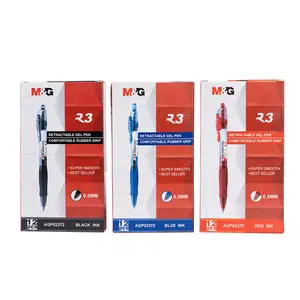 M & g canetas fofas em gel retrátil 0.7mm, caneta gel azul retrátil