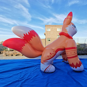 400*300cm modelo de dibujos animados de zorro de nueve colas juguete inflable nieve muñeca volante obediente Tigre círculo flotante - Product Image 6