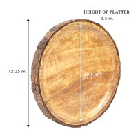 Plateau à pizza rond en bois personnalisé Planche de service en bois Bords d'écorce d'arbre Plats Assiettes pour fêtes à domicile Planche de service en bois