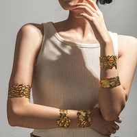 Nouveauté : Bracelets empilables en acier inoxydable plaqué or 18 carats, design exclusif corail et fleurs, bijoux de mode