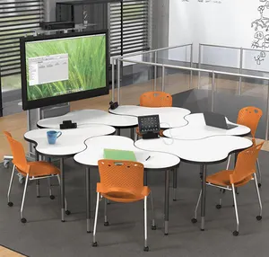 Meja furnitur siswa sekolah penjualan langsung pabrik, Set kursi meja kelas sekolah lebih tahan lama/Modern 1 Set