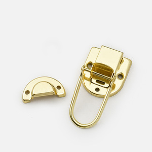 Boucle à fermoir en métal pour boîte en bois, boîte à outils, emballage cadeau, boucle à tête ronde en fer plaqué jaune durable - Product Image 1