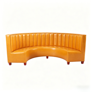 Sofá de Comedor Comercial Moderno Tapizado <span class=keywords><strong>con</strong></span> Diseño Acanalado de Lujo, Asientos de Media Luna para Restaurantes de Alta Gama - Product Image 1