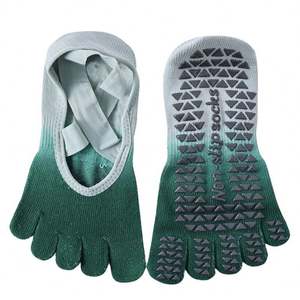 Custom New Gradient Strap Yoga Socks Anti-slip Professional Women's Five-finger Socks Suitable for <b>Pilates</b> - Product Image 1