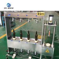 Machine de remplissage et de bouchage de bouteilles de bière semi-automatique isobare ZR BREW à 4 têtes, en acier inoxydable 304 de qualité alimentaire, avec pompe 200L et PLC, faible pression