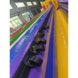 Juego Inflable de Carreras de Bungee de Grado Comercial, Pista de Carreras de Bungee Interactiva de Doble Carril, Brincolín de PVC <span class=keywords><strong>para</strong></span> Niños y Adultos - Product Image 4