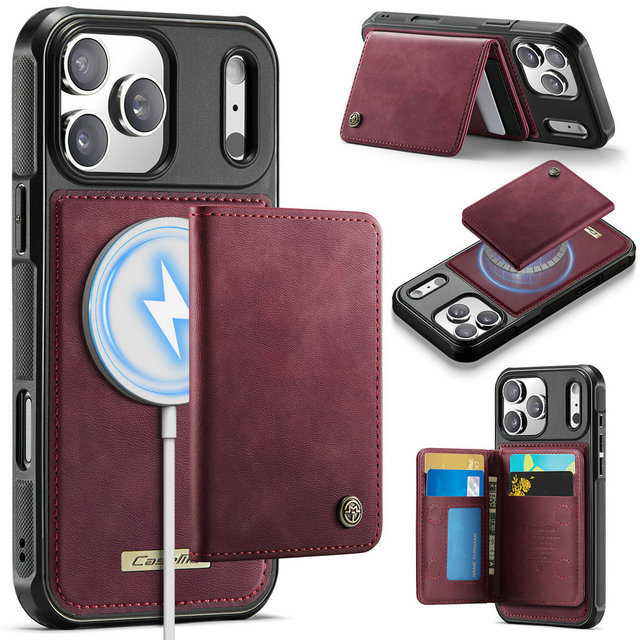 2026 New Product PU Leather Strong Magnetic Phone Case for iPhone 17 17 Pro Max 16 15 14 Wallet Card Holder Case for iPhone 17