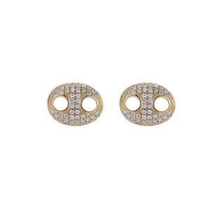 Brincos de Cruz com Zircônia Cúbica Micro Hiphop, Joias de Moda para Mulheres e Homens - Product Image 2
