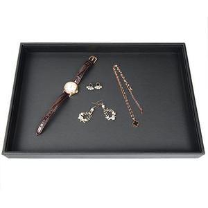 Plateaux de rangement rectangulaires pour bijoux, présentoir doublé pour bagues, colliers et boucles d'oreilles - Product Image 2