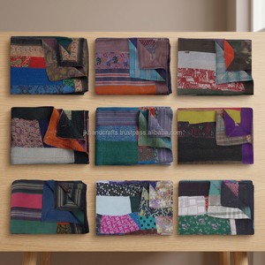 Venta al por mayor Kantha Throw Vintage Sari Patchwork algodón edredón - Product Image 4