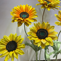 Tournesols géants étanches personnalisés, grands arrangements floraux artificiels en EVA pour mariage, décoration d'affichage en extérieur pour événement et fête