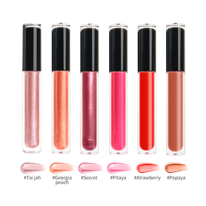 Venta caliente rosa brillante lápiz labial líquido hidratante Etiqueta Privada fruta vegana brillo brillante claro transparente brillo de labios - Product Image 6