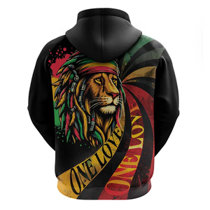 Sweat à capuche jamaïcain noir Rastafarian Lion One Love Streetwear Fabricants Hoodies pour hommes - Product Image 2