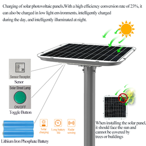 <span class=keywords><strong>Lampadaire</strong></span> solaire intelligent à faible coût, auto-nettoyant, pour jardin, avec batteries au lithium Lifepo4 intégrées - Product Image 3