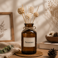 Diffuseur d'arômes en verre ambré, bouteille en verre vide pour diffuseur de parfum d'intérieur, décoration, bouteille de parfum de luxe, design personnalisé
