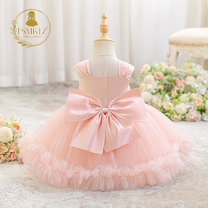 Vestito da neonata stile abito da ballo con maniche a volant, vestito da principessa per bambine, abito da festa per bambine. - Product Image 4