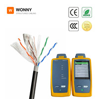 Câble réseau extérieur Wonny Cat6, paire torsadée blindée, 305 m, câble Ethernet, câble LAN pour caméra CCTV PoE