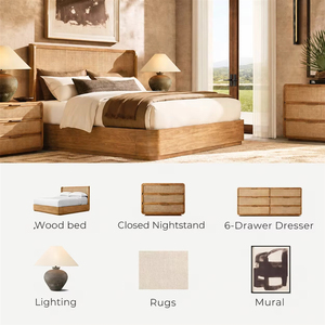 Set Camera da <span class=keywords><strong>Letto</strong></span> di Lusso in Legno Massello Stile Villa: <span class=keywords><strong>Letto</strong></span> <span class=keywords><strong>Matrimoniale</strong></span> + Comodino <span class=keywords><strong>per</strong></span> Arredamento Camere di Hotel e Resort JANSSONG - Product Image 2