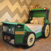 Car-shaped Kids Multifunctional Single Bed Creative & Unique Solid Wood Bed for Children kids bed with storage Customization