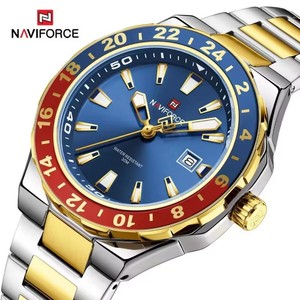 Montre classique à quartz NAVIFORCE 9249, calendrier, lumière nocturne, étanche, bracelet en acier, montre de luxe pour hommes d'affaires, Reloj Hombre - Product Image 1