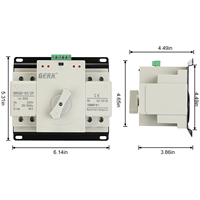 Commutateur de transfert automatique (ATS) monophasé GERK 2P 63A-125A à double alimentation, alimentation ininterrompue, type CB, certifié CCC CE, 6kA