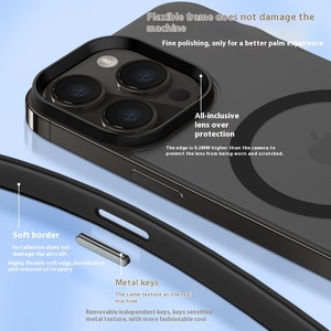 Coque de protection anti-chute haut de gamme pour Apple 15 Compatible avec pour téléphone 14 13 Pro Skin Feel Magnetic TPU Cover - Product Image 2