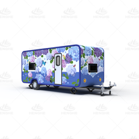 Caravane remorquable rétro européenne, mini-caravane RV peinte sur mesure pour le camping familial en plein air