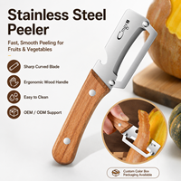 Éplucheur à légumes en acier inoxydable 3CR13 avec manche en bois, couteau multifonction pour éplucher les fruits et les pommes de terre, pour une utilisation en cuisine