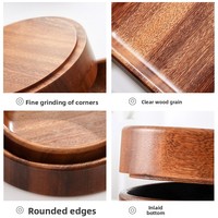 Plateau à fruits carré en bois d'acacia poli, style moderne et minimaliste, bol à fruits en bois pour salon, plateau à thé et à collations, boîte à noix