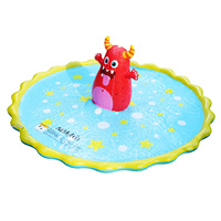 Tapis aquatique gonflable AirMyFun AF-10025 en PVC pour enfants, motif fusée, 170x170x60cm, épaisseur 0.2-0.3mm, pour moins de 5 passagers, usage extérieur
