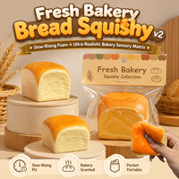 Jouet Squishy Pain Réaliste en Mousse PU à Remontée Lente, Pain de Toast à Presser Anti-Stress, Jouet Sensoriel Alimentaire pour Enfants et Adultes, Coffret Cadeau