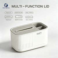 Boîte à mouchoirs multifonctionnelle et support avec compartiments à languettes, organisateur de télécommandes et de bureau pour chambre et salon