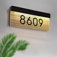 Plaque de porte LED tactile rectangulaire suspendue, 5000 lumens, éclairage RGB, résistante aux intempéries, design moderne, utilisation intérieure/extérieure