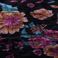Eastern Country Wunderschöner Luxus Seiden samt Schwerer Stoff Schöne Blume 100% Seide für Frauen Nachtwäsche Winterkleid ung