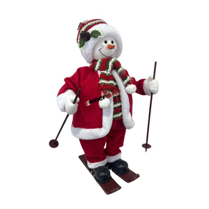 Bonhomme de neige de ski, décoration de Noël très vendue, fournitures de décoration intérieure, Noël 2026, animatronique avec lumière et musique - Product Image 3