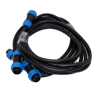 Câble étanche OEM personnalisé IP68 SP21 robuste WEIPU 3P/12P noir rond droit / à pince crocodile