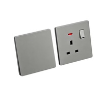 Prise murale ultra-fine 6 mm 16A Type G avec interrupteur USB, panneau PC blanc ignifuge, IP22 250V, OEM/ODM