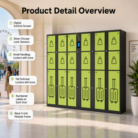 Casiers de rangement intelligents à reconnaissance faciale pour bagages, casiers en libre-service, résistants à la rouille, robustes pour centres commerciaux