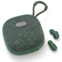 Écouteurs sans fil 2 en 1 avec haut-parleur Bluetooth, son stéréo 360°, suppression du bruit, écouteurs intra-auriculaires, haut-parleur Bluetooth portable