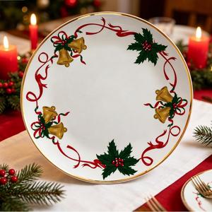 Vaisselle en Porcelaine Fine en Gros : Assiettes de Table, Ensemble de Vaisselle en Céramique Motif Sapin de Noël, Lots d'Assiettes, Vaisselle de Noël - Product Image 4